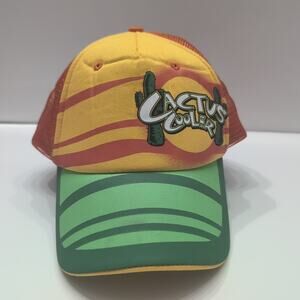 Vintage Cactus Cooler Mesh Snap Back Trucker Hat Foam Front All Over Print Mint